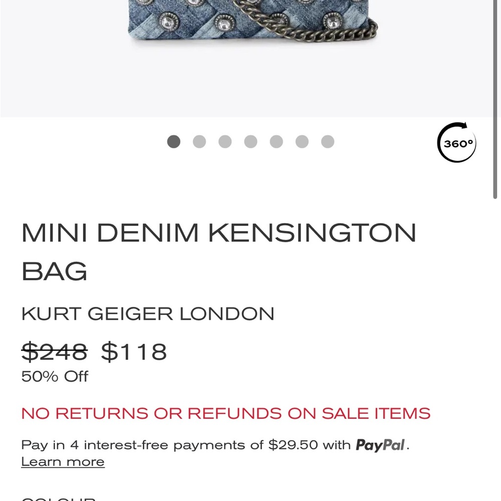 Kurt Geiger Mini Denim Bag - Blue